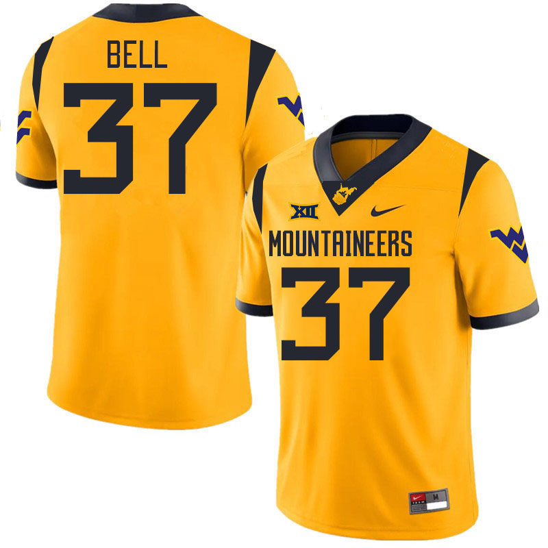 Men #37 Jayden Bell West Virginia Mountaineers College 2024 New Uniforms Football Jerseys Stitched S